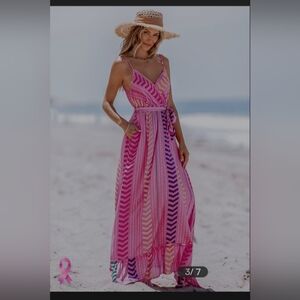 Cupshe Pink Spaghetti Strap Sundress Maxi